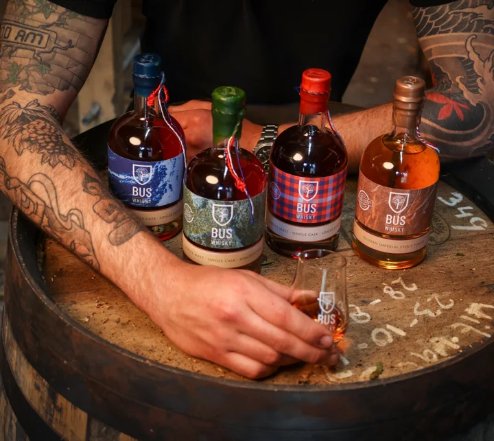 BUS Whisky bottles