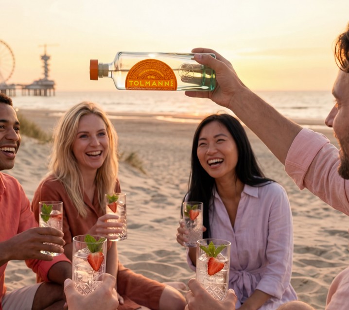 Tolmann's drinkmoment aan het strand